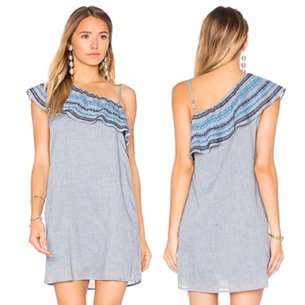 Anthropologie Heartloom Bailey Denim Mini Dress‎ Chambray Size S
